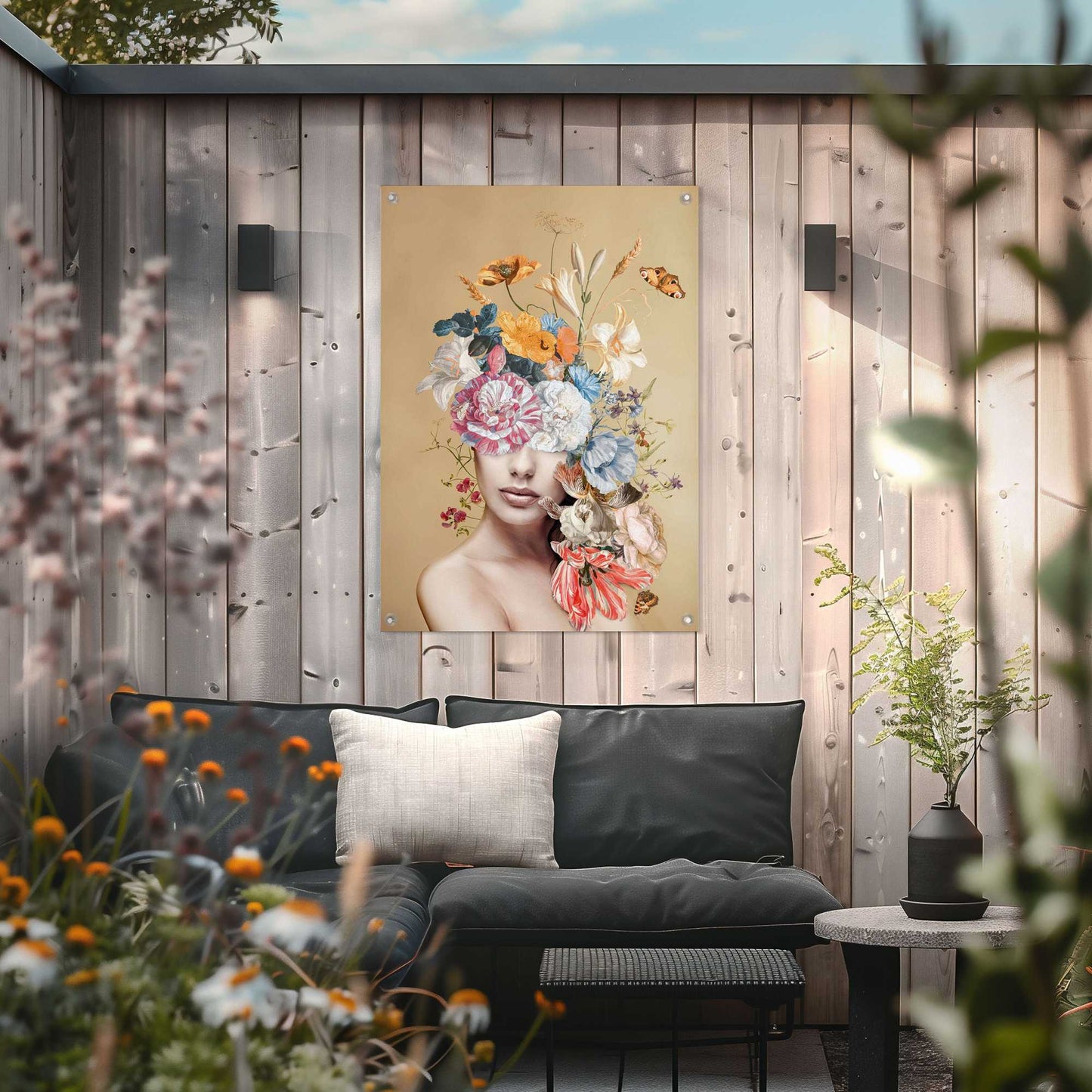 Outdoor Art Floral Lady 70x50