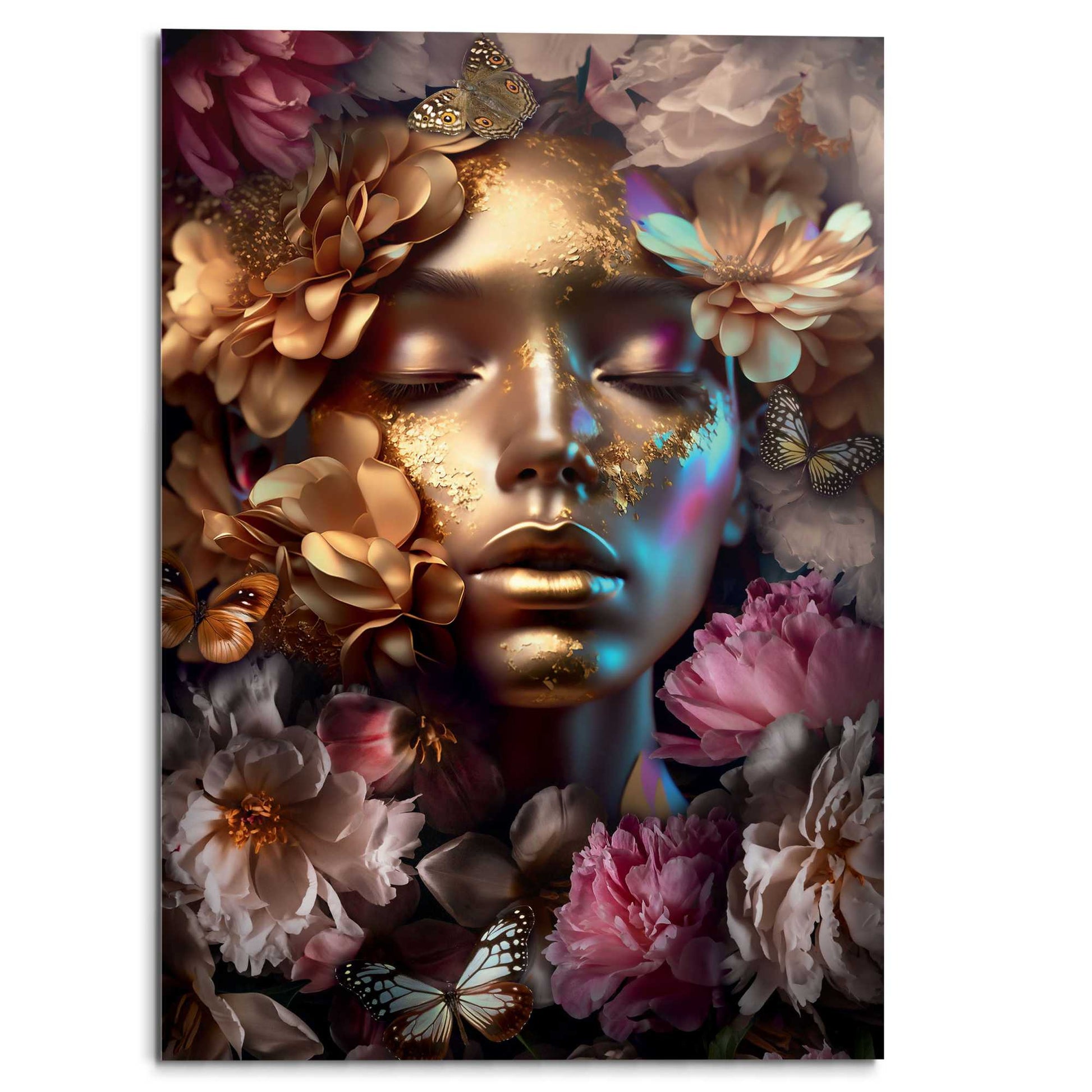 Plexiglass painting Romantic Gold 100x70