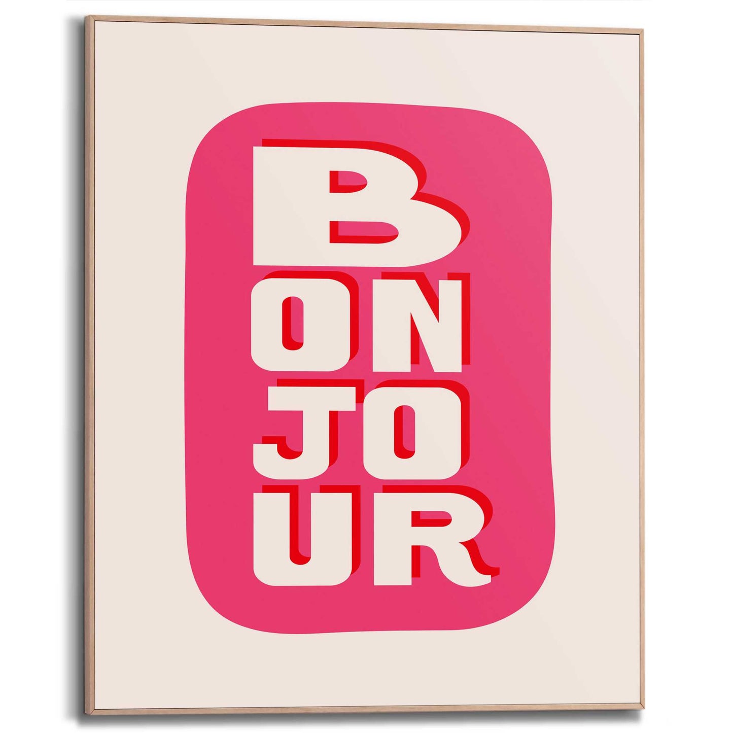 Framed in Wood Bonjour 50x40