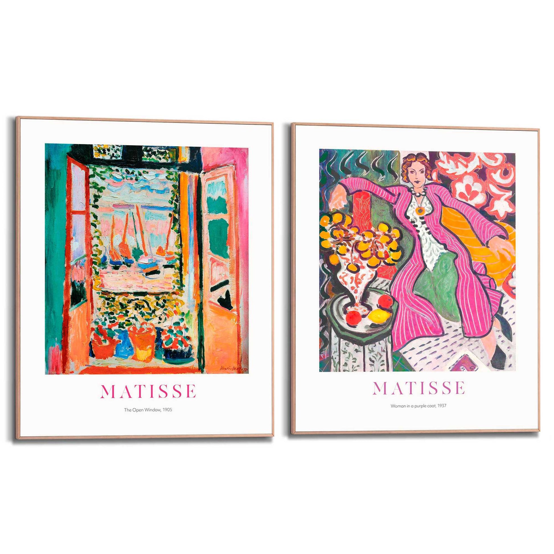 Framed in Wood Colourful Matisse Set 40x50