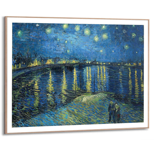 Framed in Wood Van Gogh - starry night over the Rhone 50x70