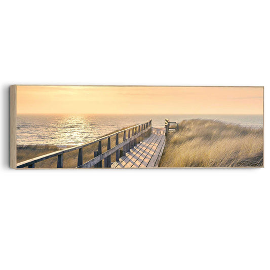 Framed Picture Sunset Woodpath 30x90