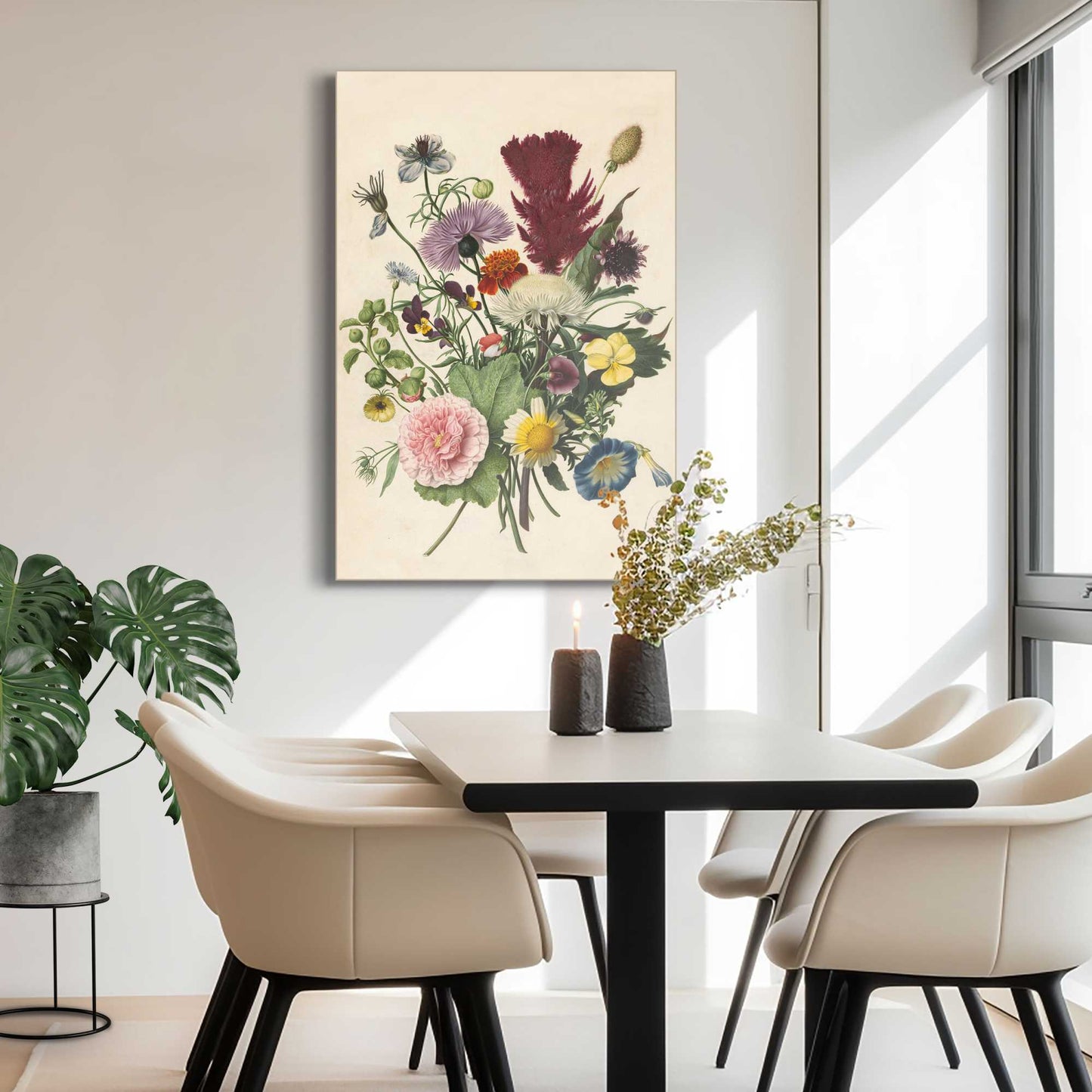 Framed Picture Flower Bouquet 90x60