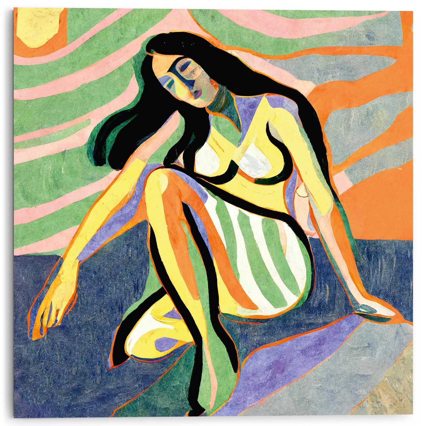 Print on Canvas Artistic Colour Woman 50x50