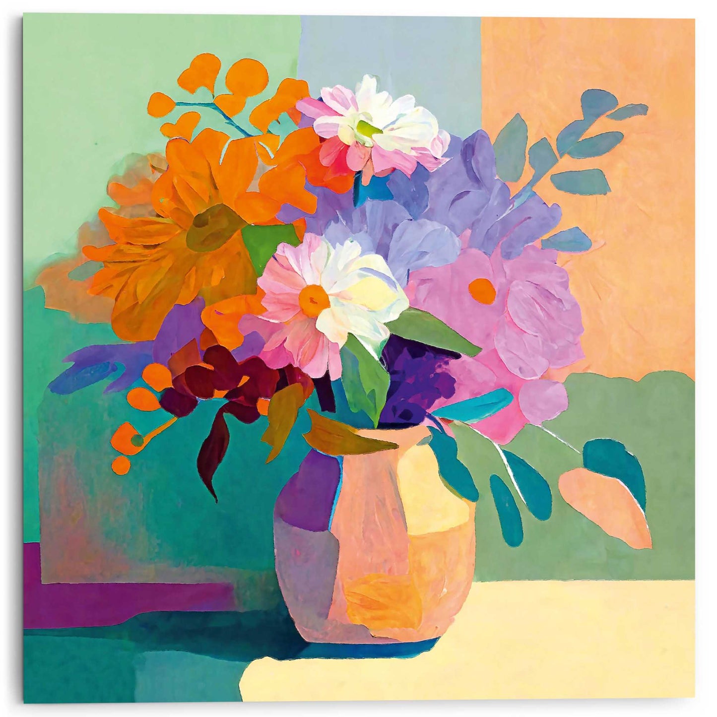 Print on Canvas Vase Colour Boost 50x50