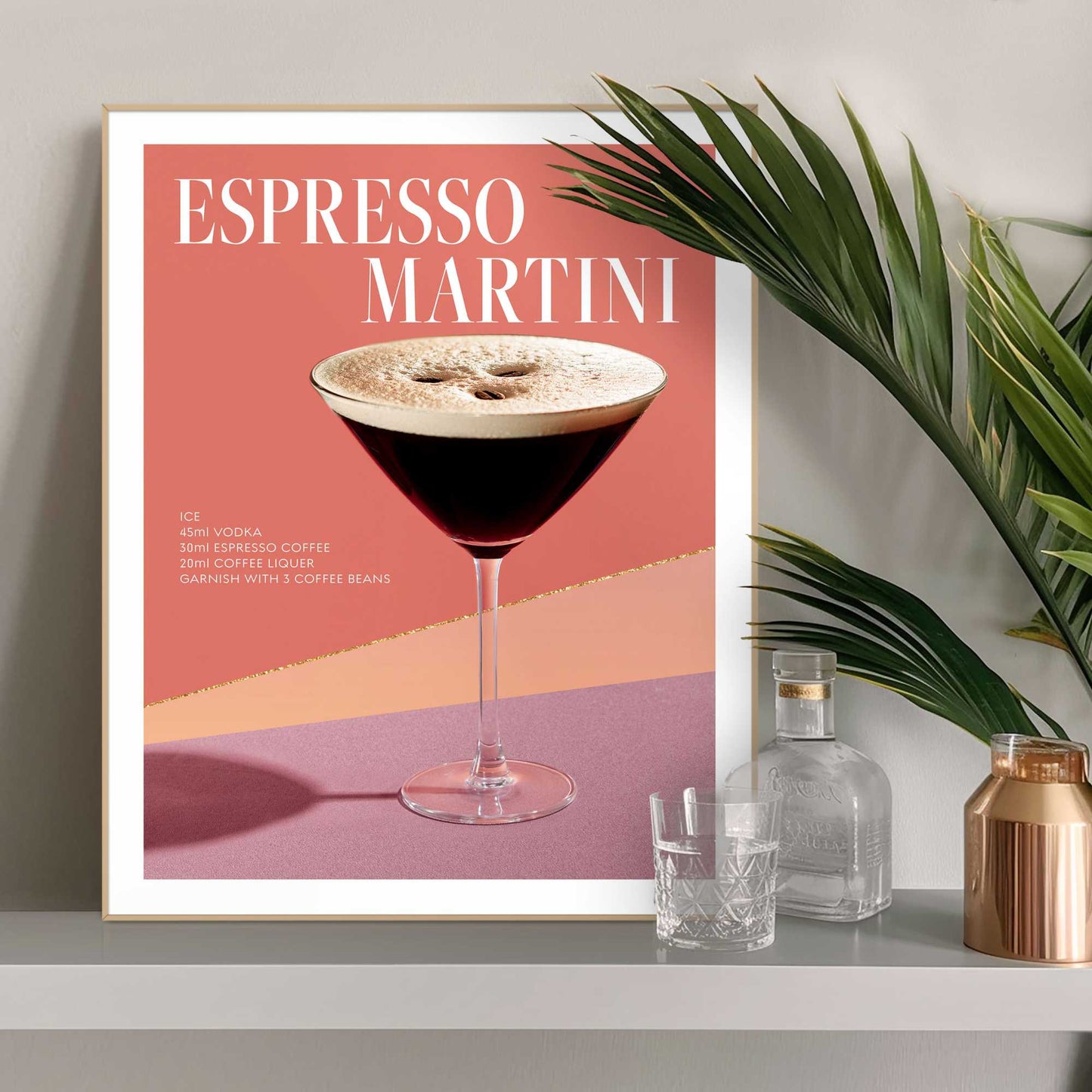 Framed in Wood Espresso Martini 50x40