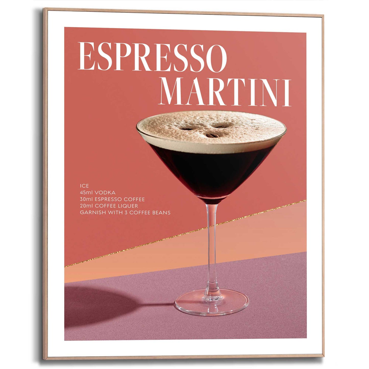 Framed in Wood Espresso Martini 50x40