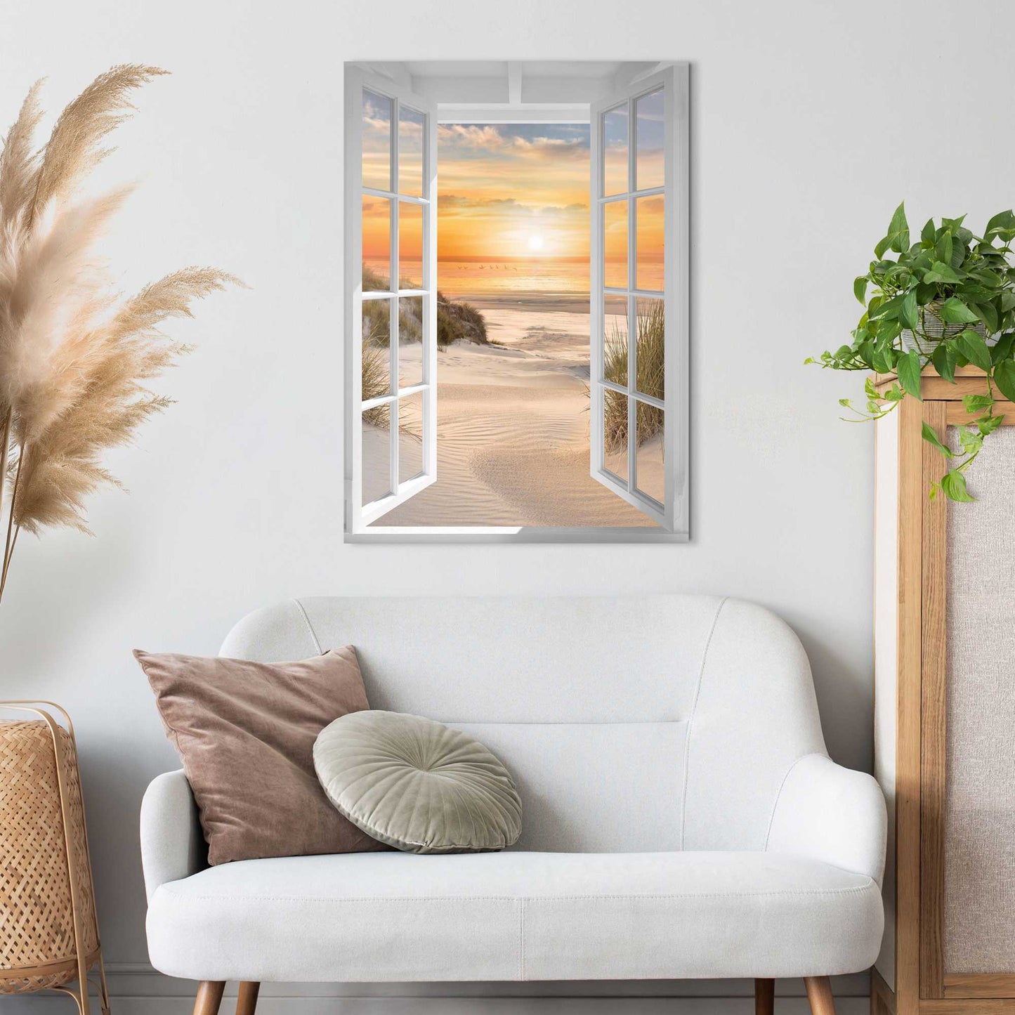 Canvas Sunset Beach Window 70x50