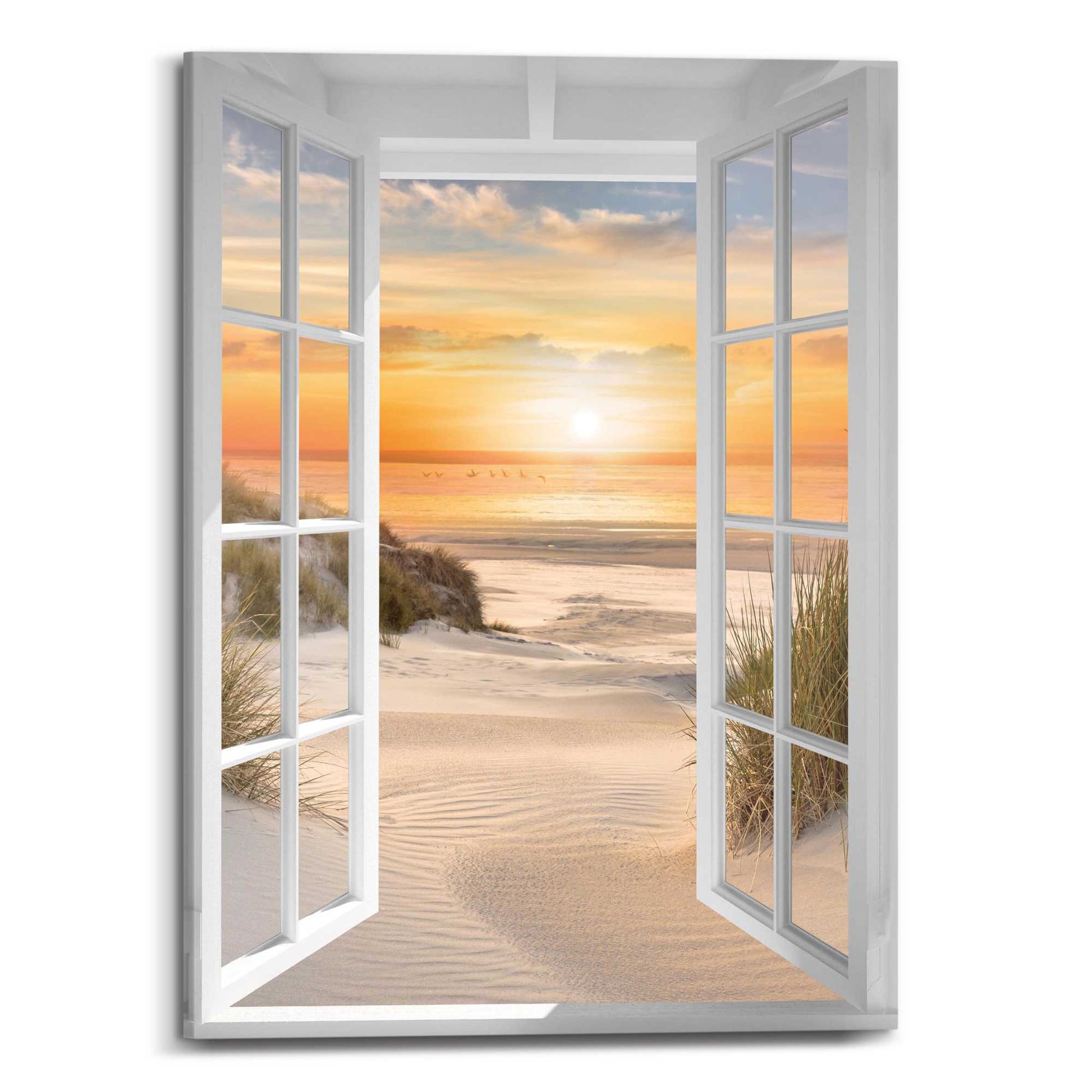 Canvas Sunset Beach Window 70x50