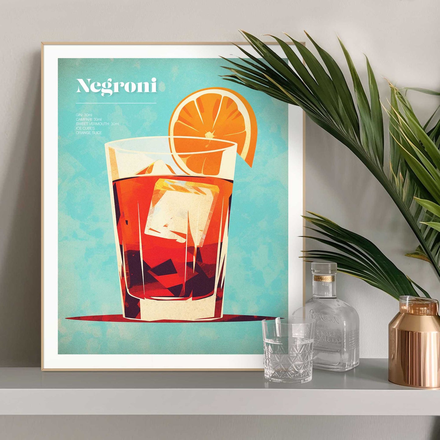 Framed in Wood Negroni Retro 50x40