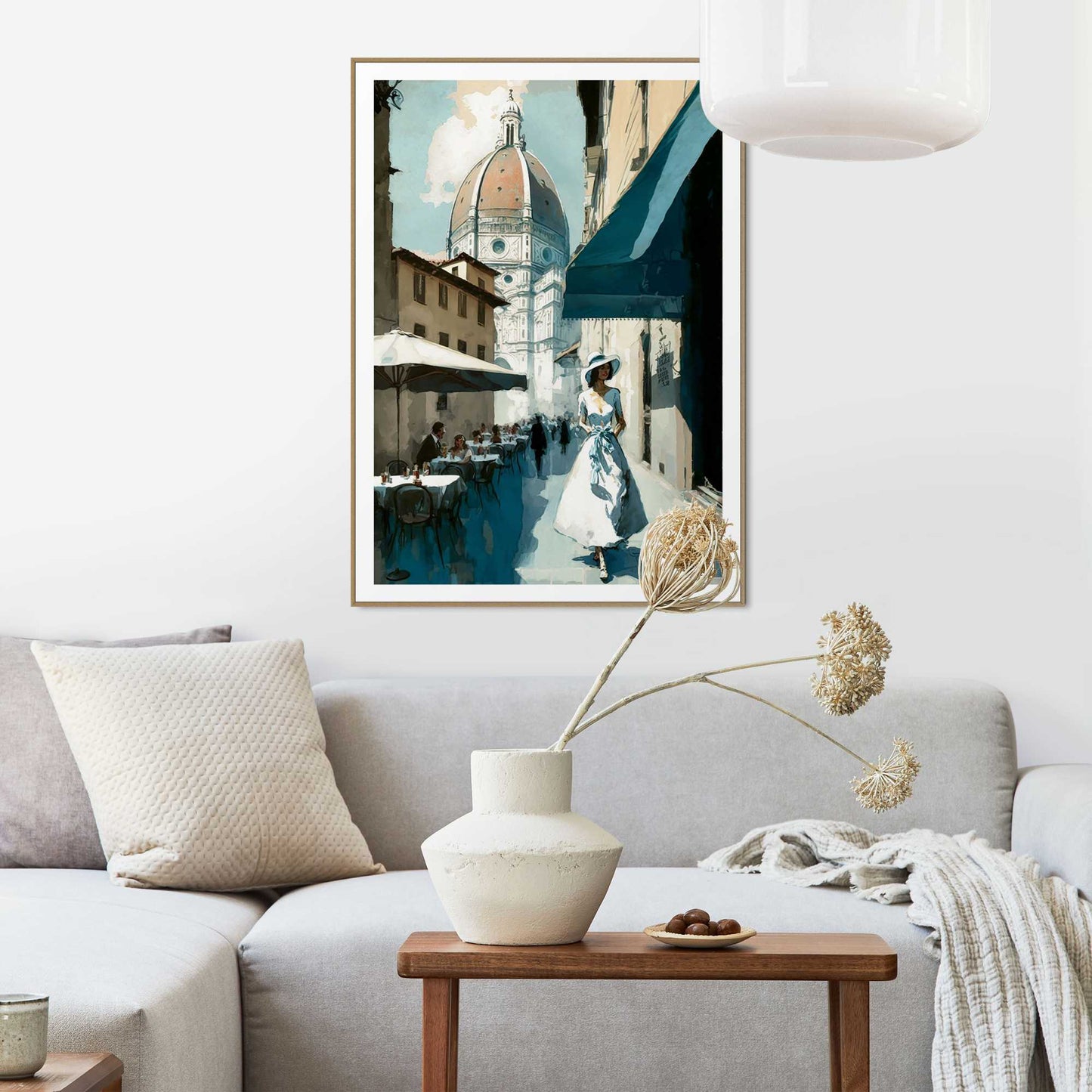 Framed in Wood Italian Scene - Florence 70x50