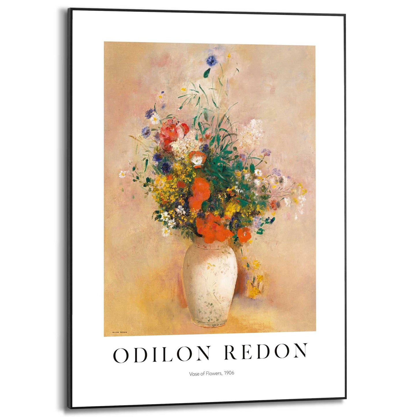 Framed in Black Odilon Redon - vase of flowers ca. 1905 70x50