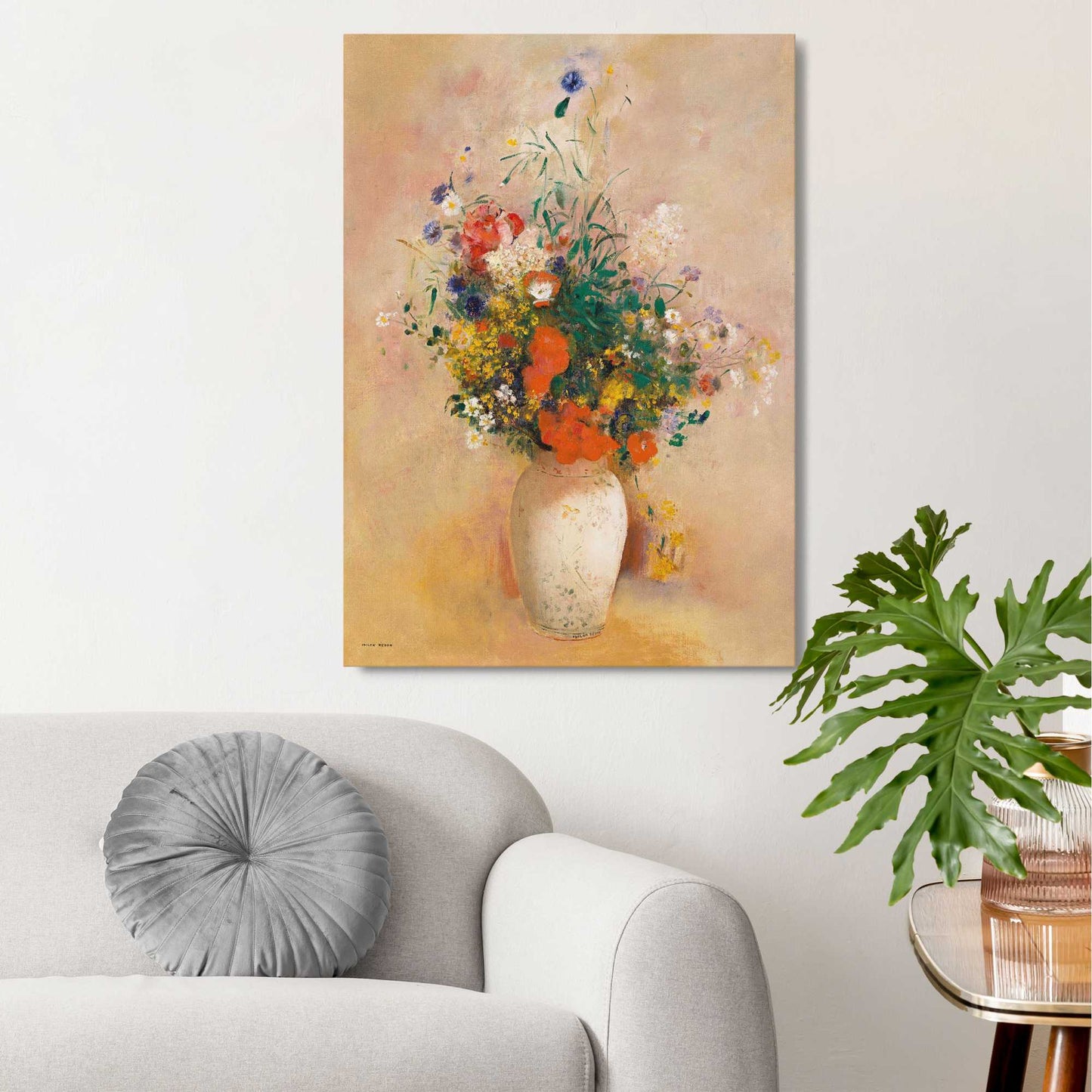 Canvas Odilon Redon - vase of flowers ca. 1905 70x50