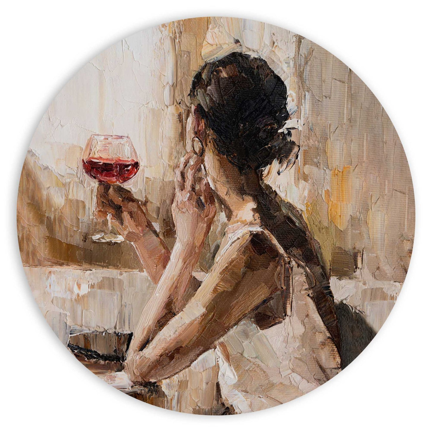 Painting Drinking Wine 50x50