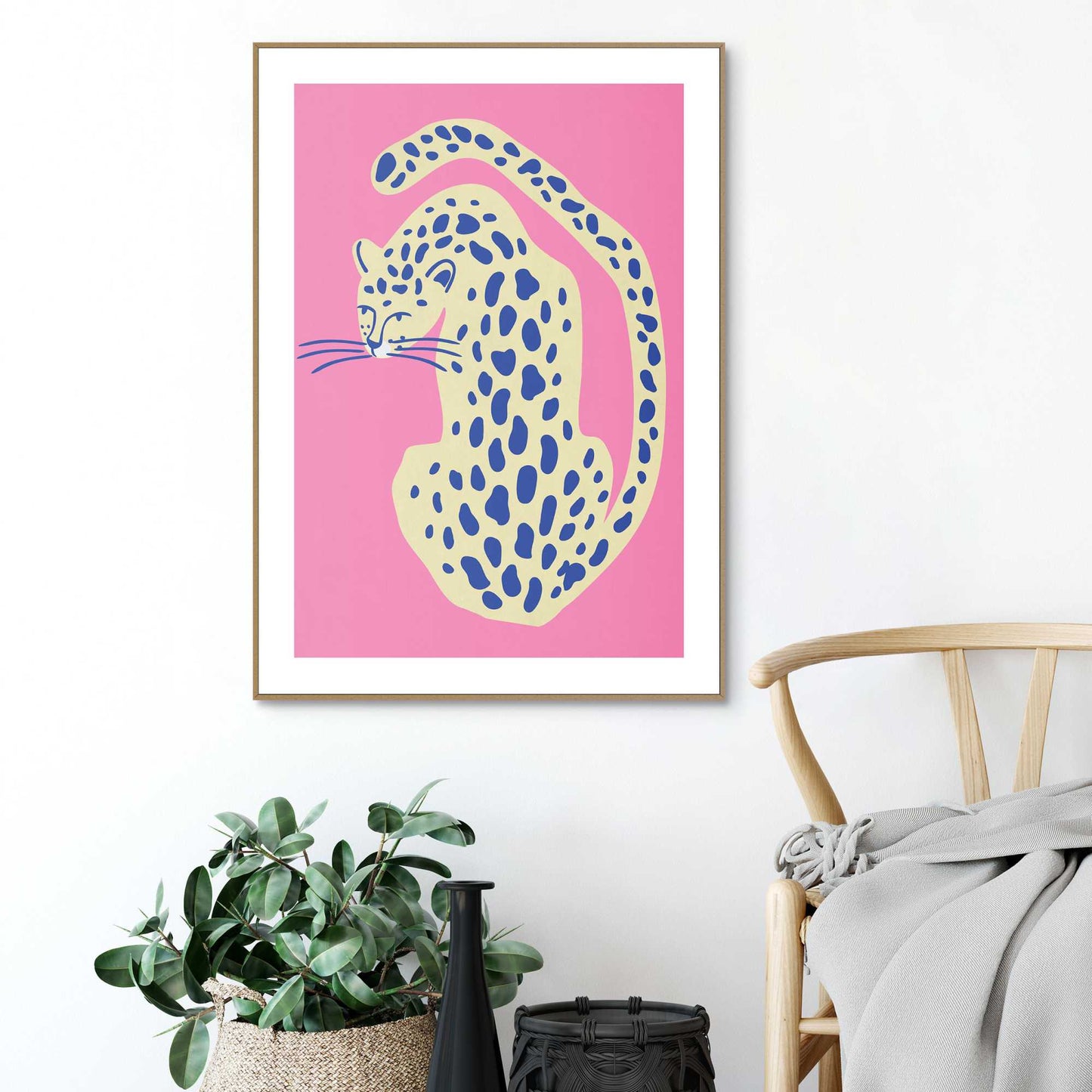 Framed in Wood Pink Panther 70x50