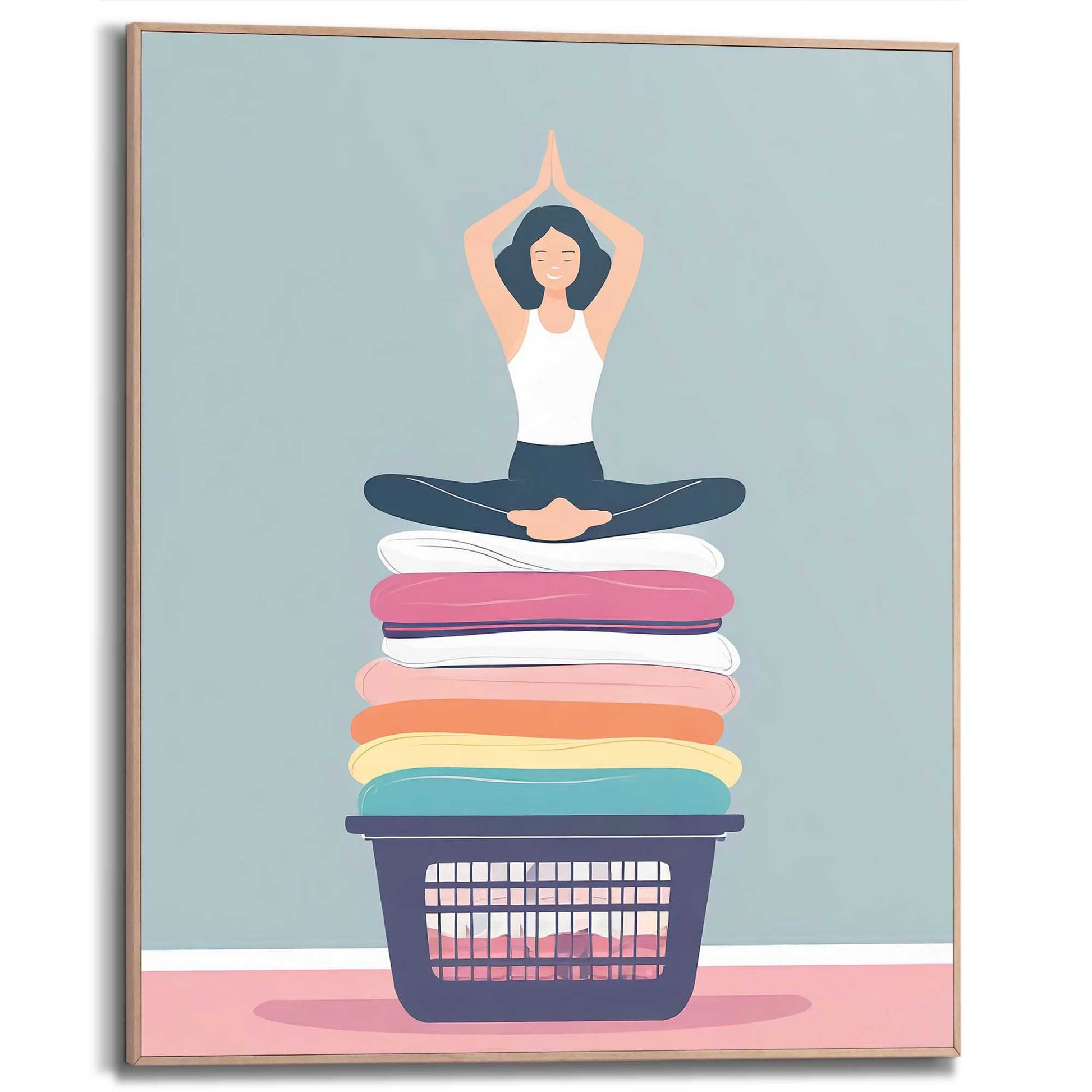 Framed in Wood Laundry Yoga 50x40