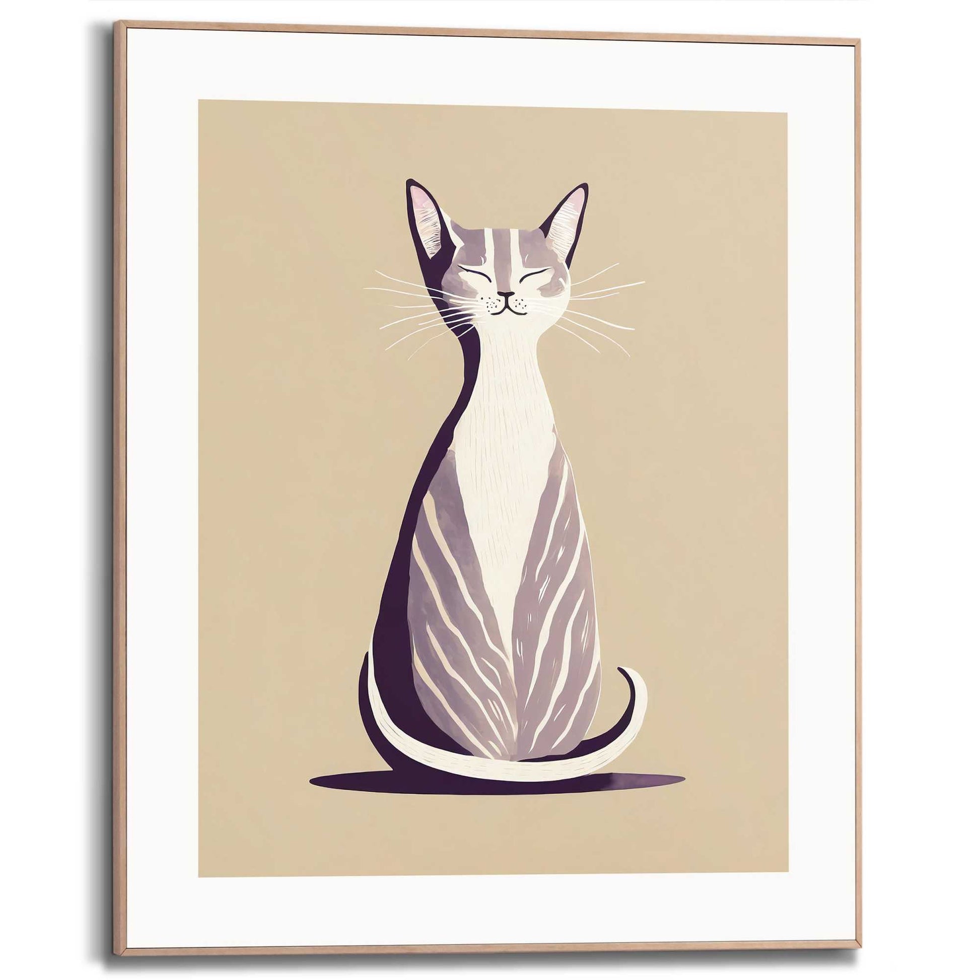 Framed in Wood Sweet Cat 50x40