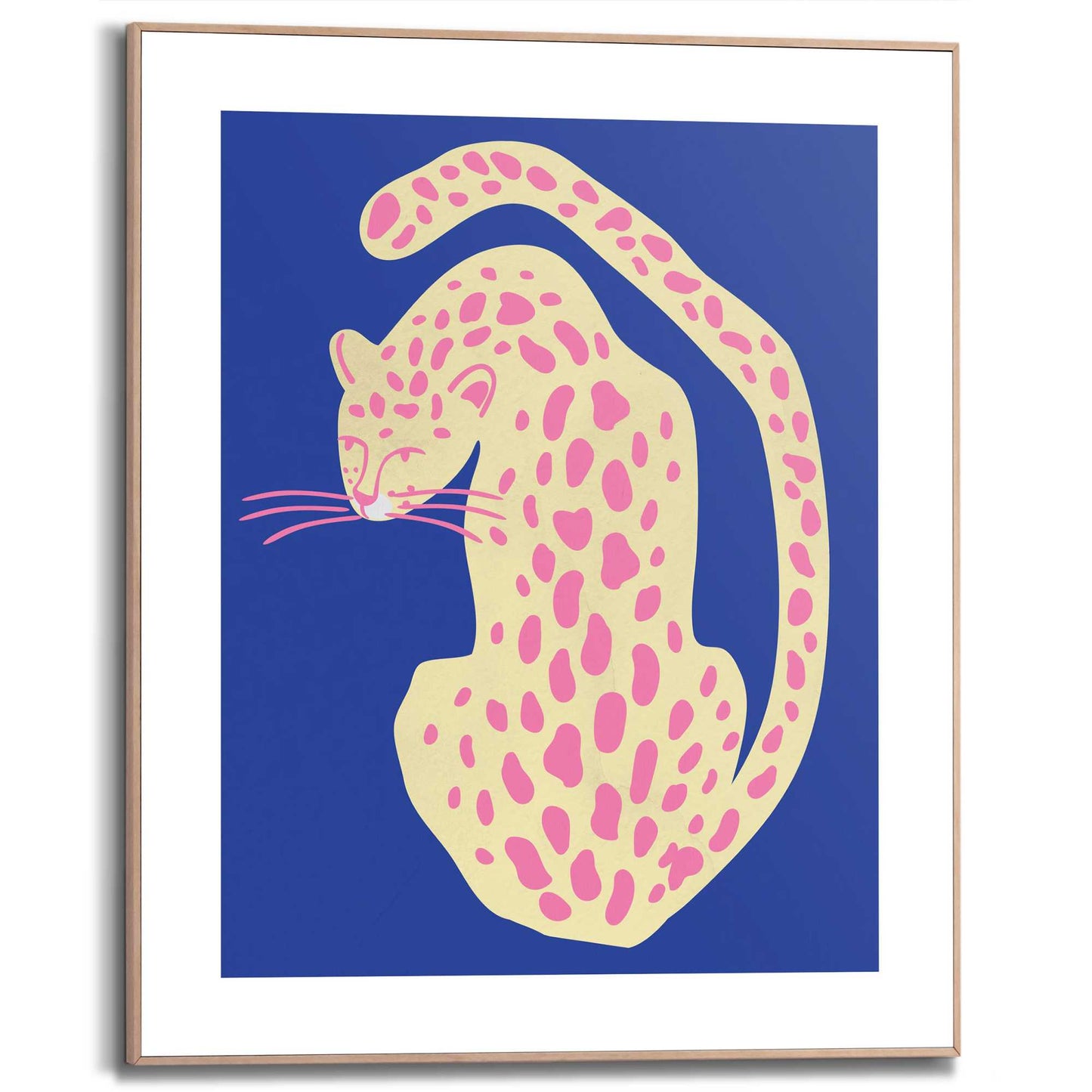 Framed in Wood Blue Panther 50x40