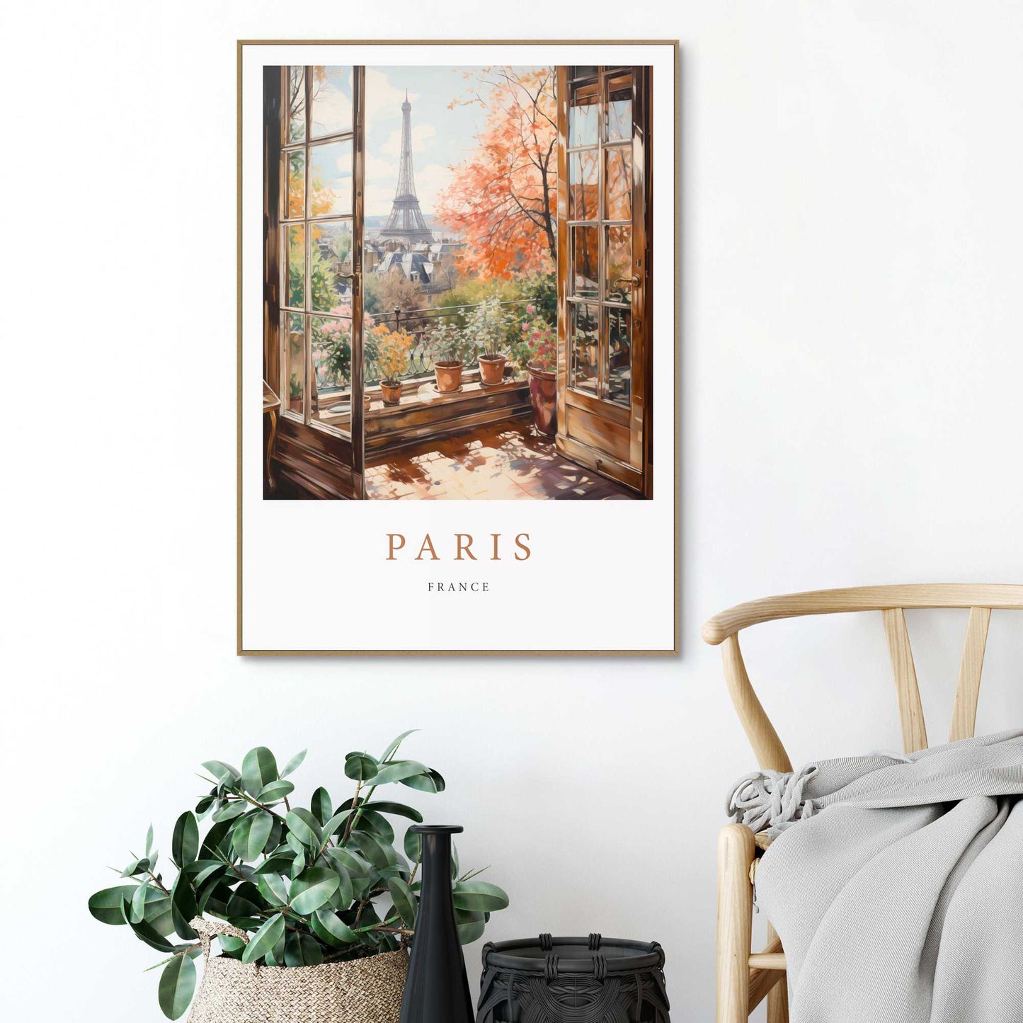 Framed in Wood After Summer - Paris 70x50