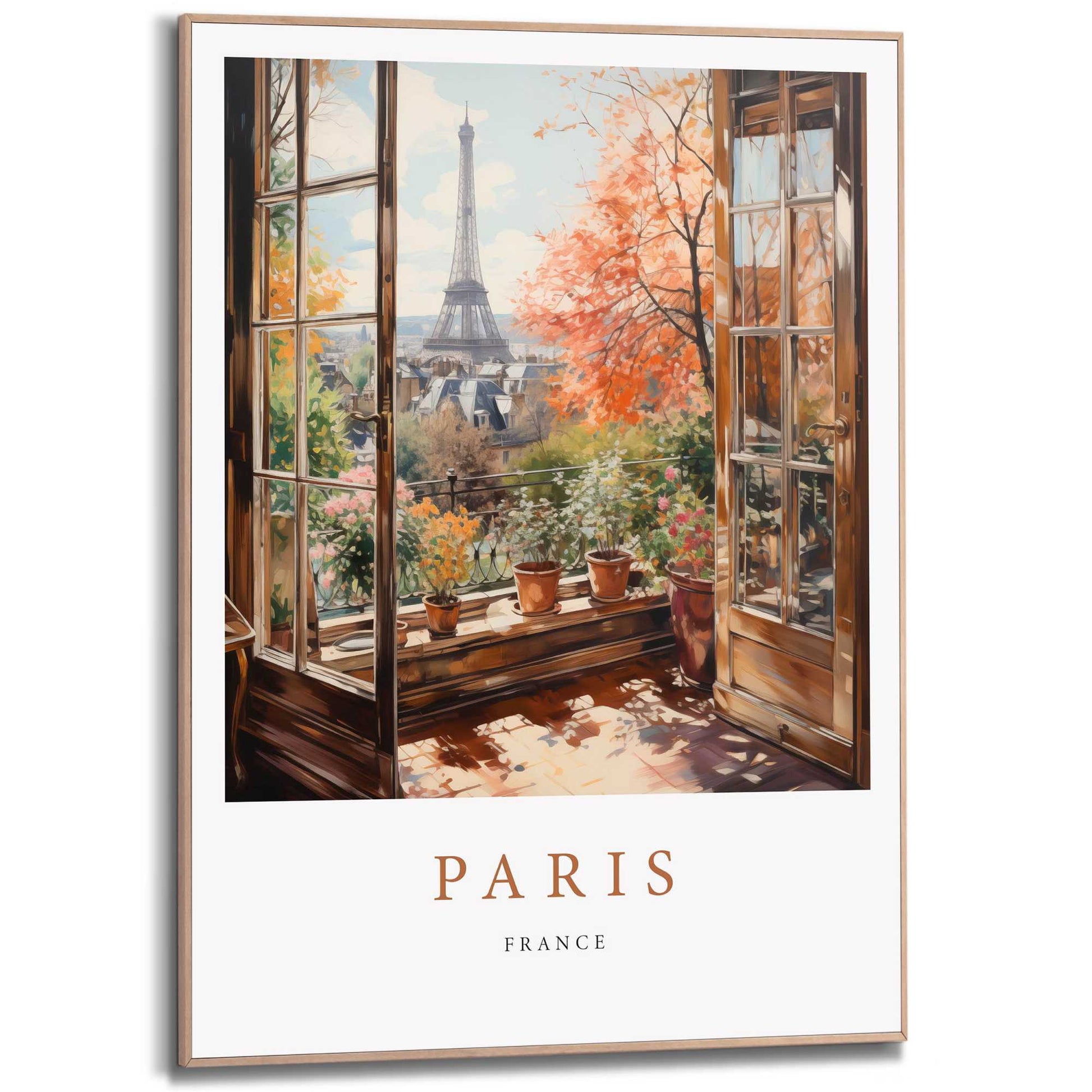 Framed in Wood After Summer - Paris 70x50