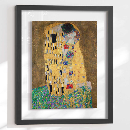 Framed Acryl Gustav Klimt - the kiss 50x40