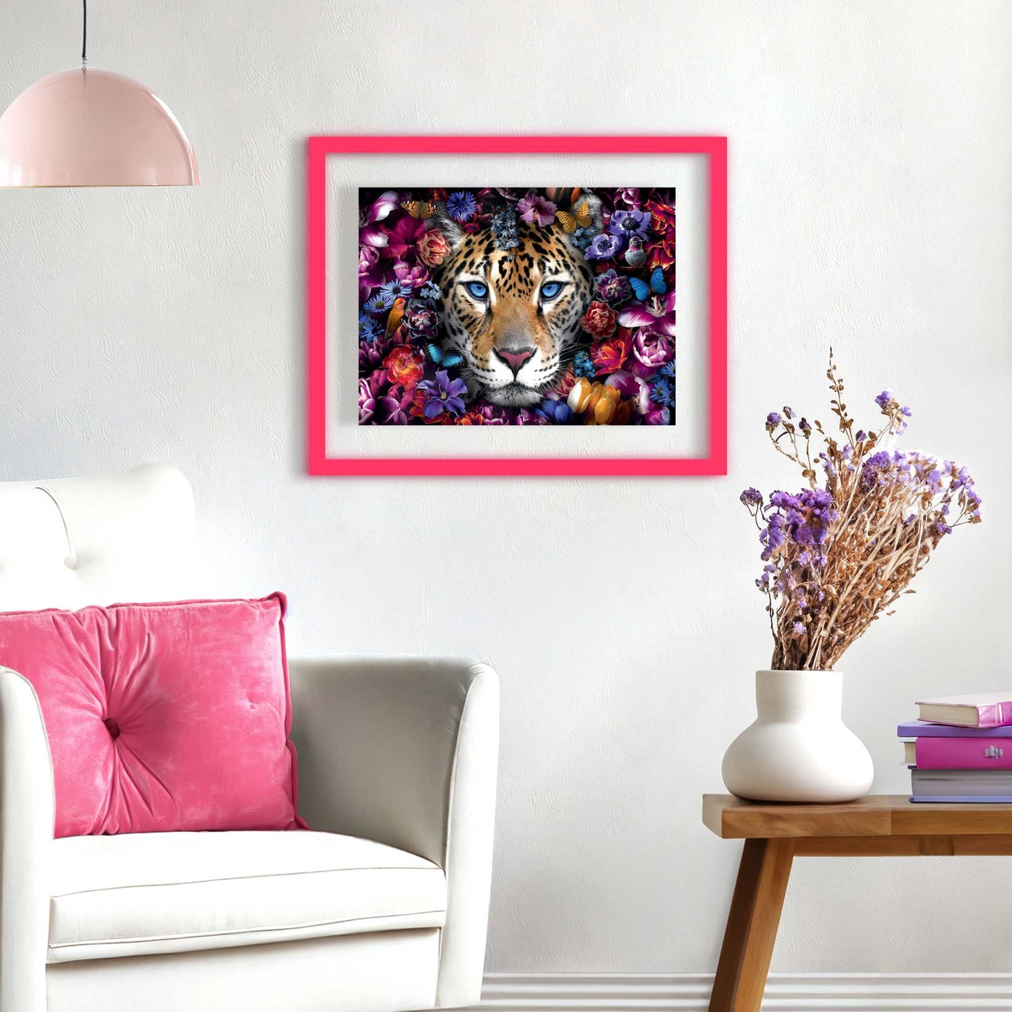 Framed Acryl Flower Panther 40x50