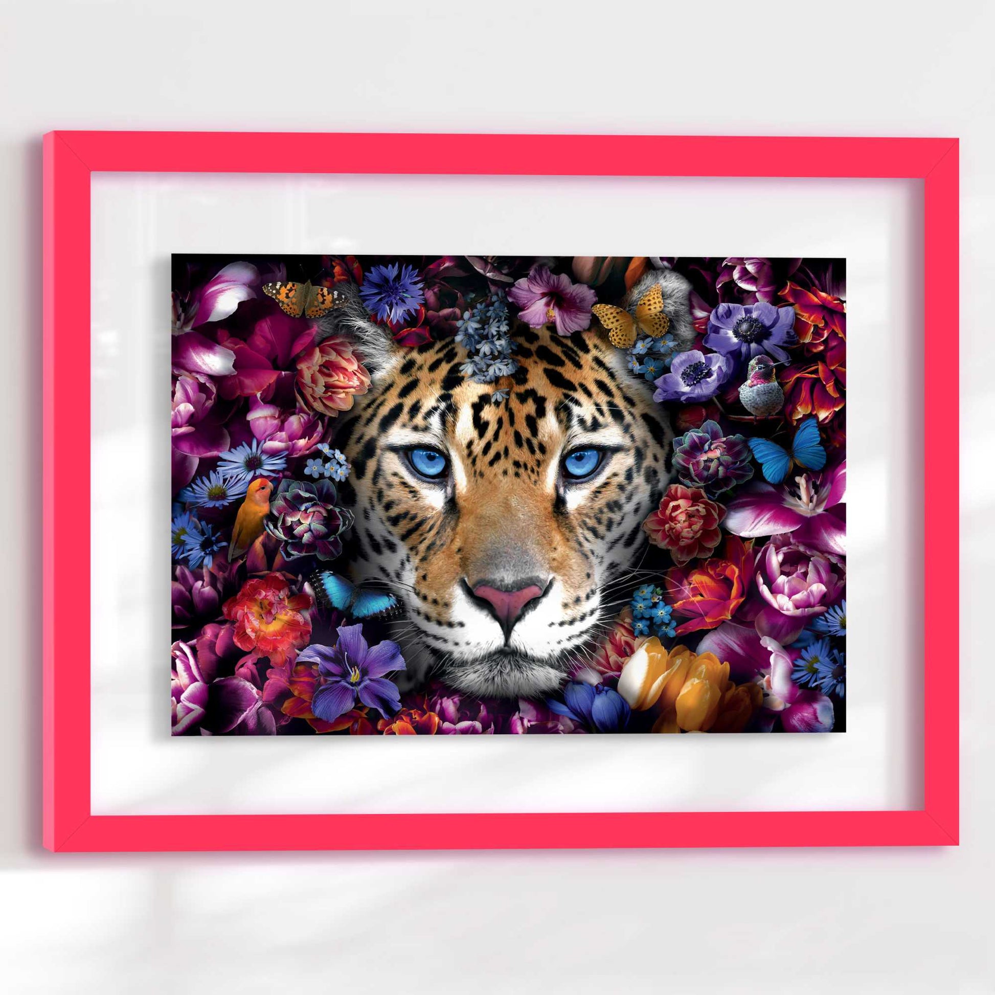 Framed Acryl Flower Panther 40x50