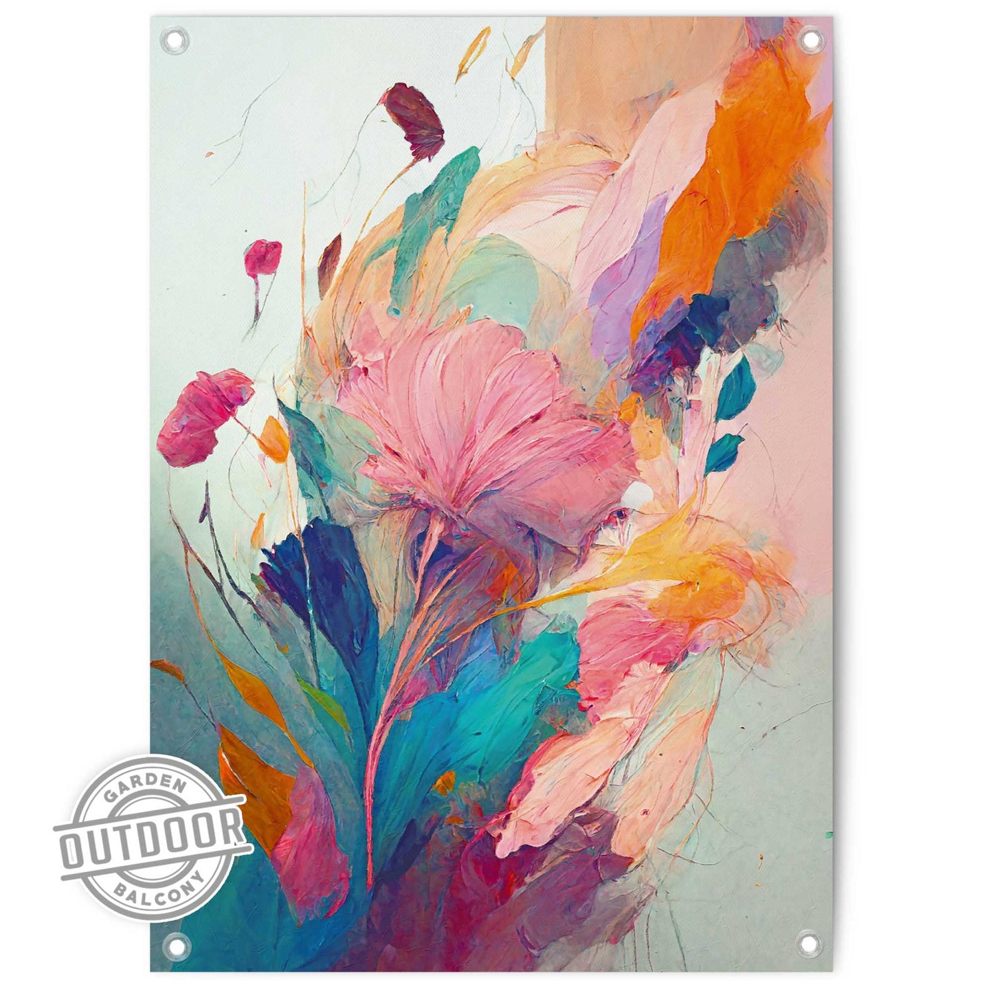 Outdoor Art Colourful Painted Flowers I 70x50