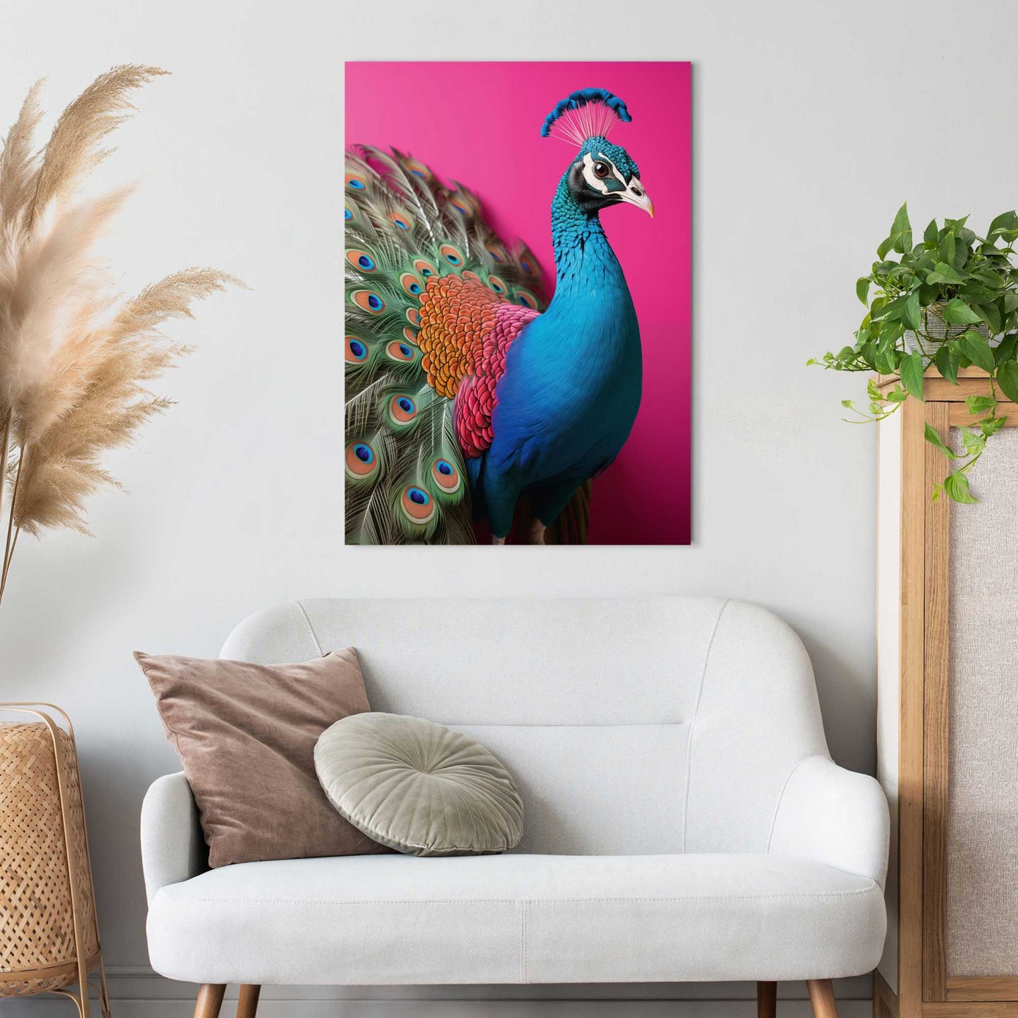 Canvas Pink Blue Bird 70x50