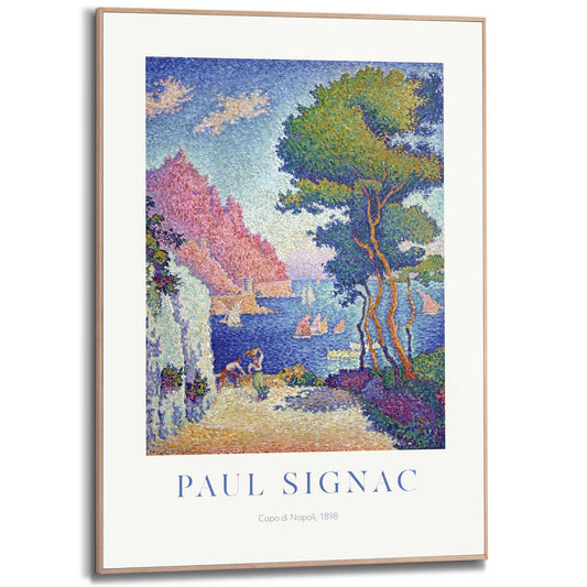 Framed in Wood Paul Signac - capo di Noli 70x50