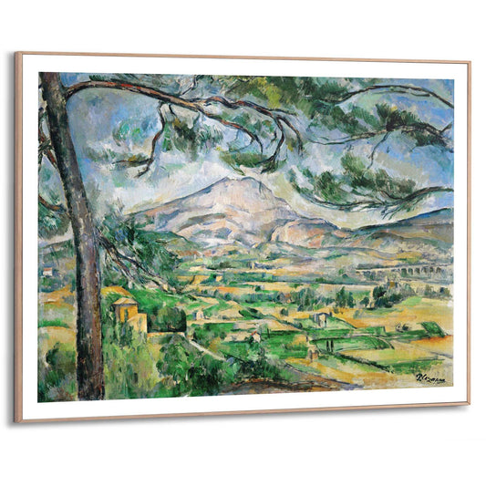 Framed in Wood Paul Cézanne - Mont Sainte Victoire with large pine 50x70