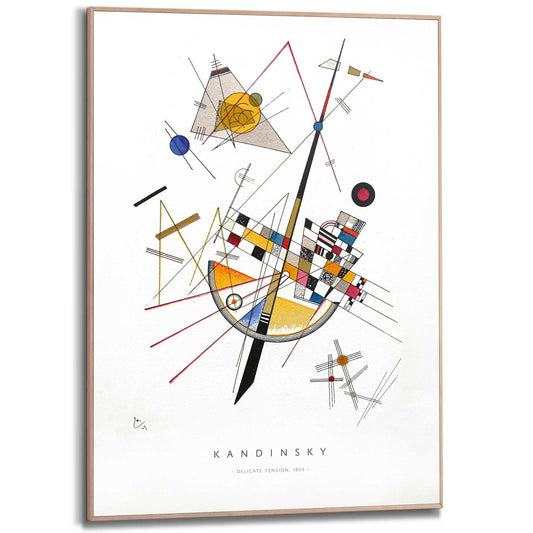 Framed in Wood Wassily Kandinsky - delicate tension 70x50