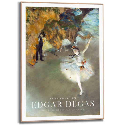 Framed in Wood Edgar Degas - the star 70x50