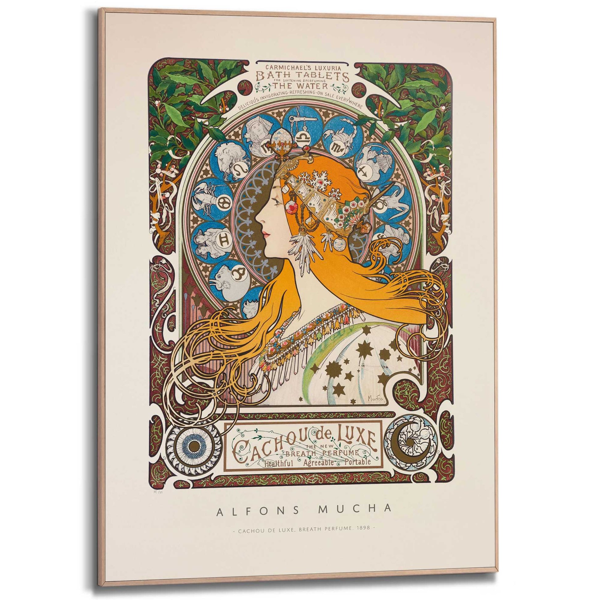 Framed in Wood Art Nouveau - cachou de luxe 70x50