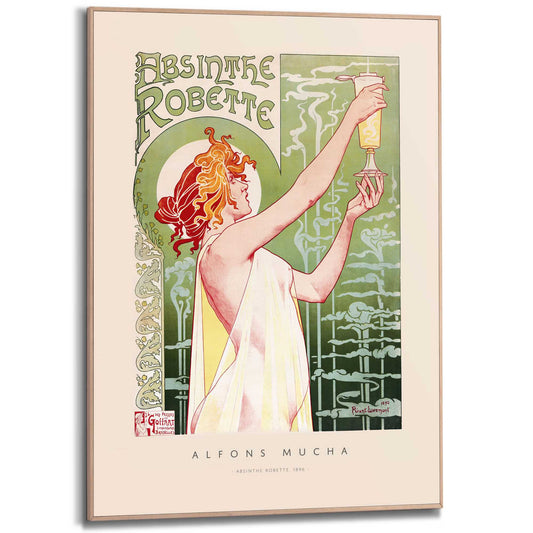 Framed in Wood Art Nouveau - absinthe 70x50