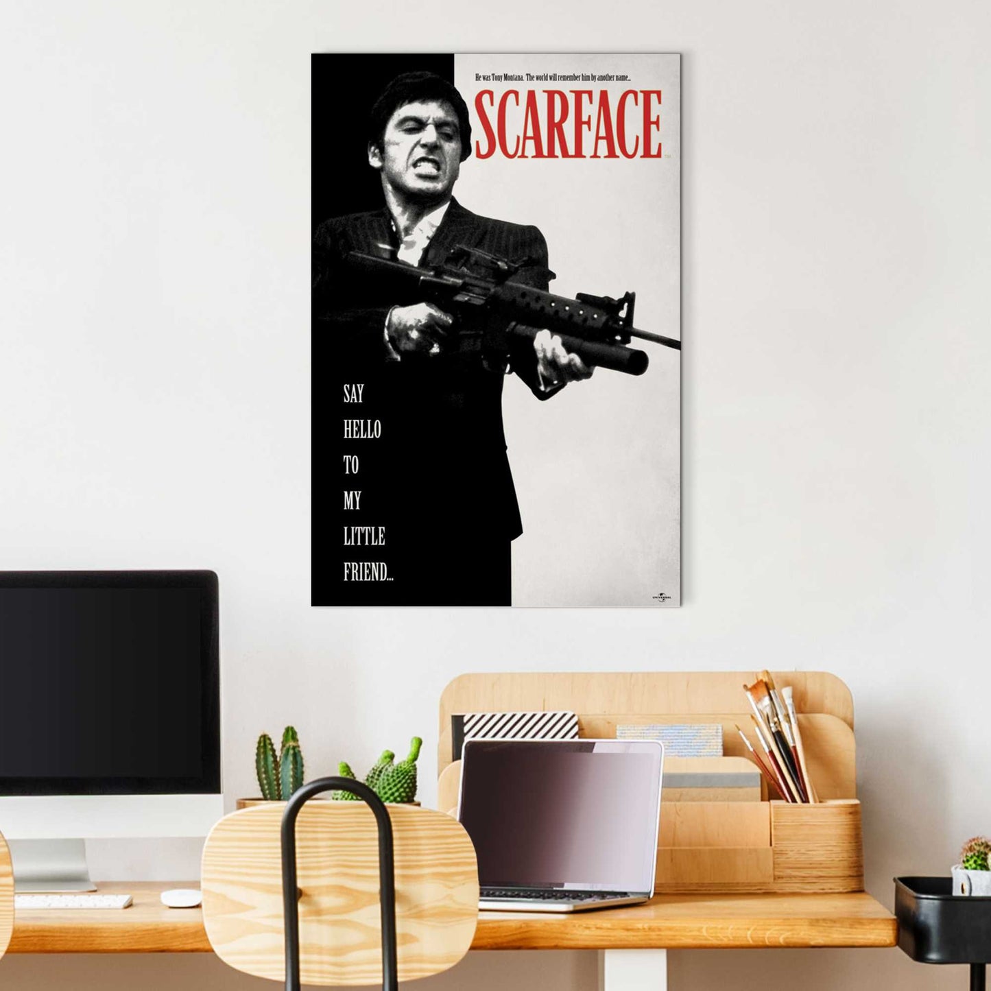 Painting Scarface - say hello to my little friend 90x60