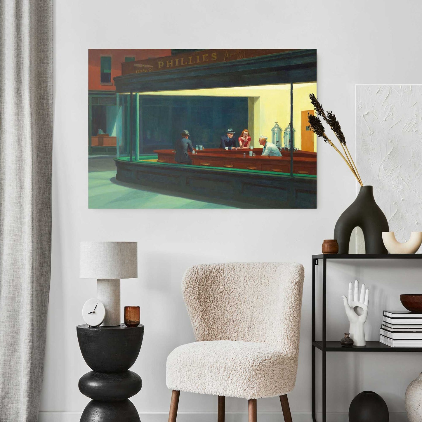 Plexiglass painting Edward Hopper - nighthawks 70x100