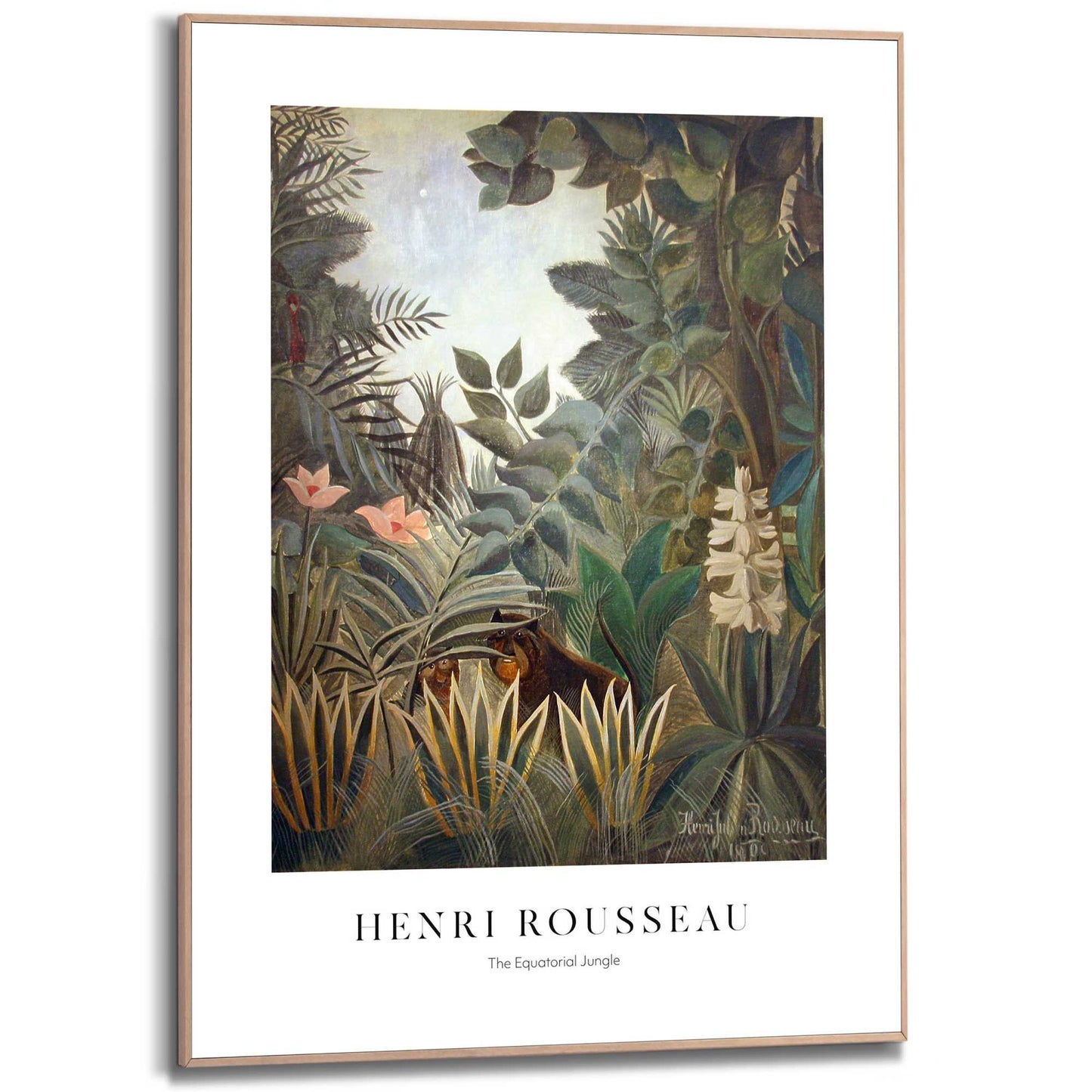 Framed in Wood Henri Rousseau - jungle 70x50