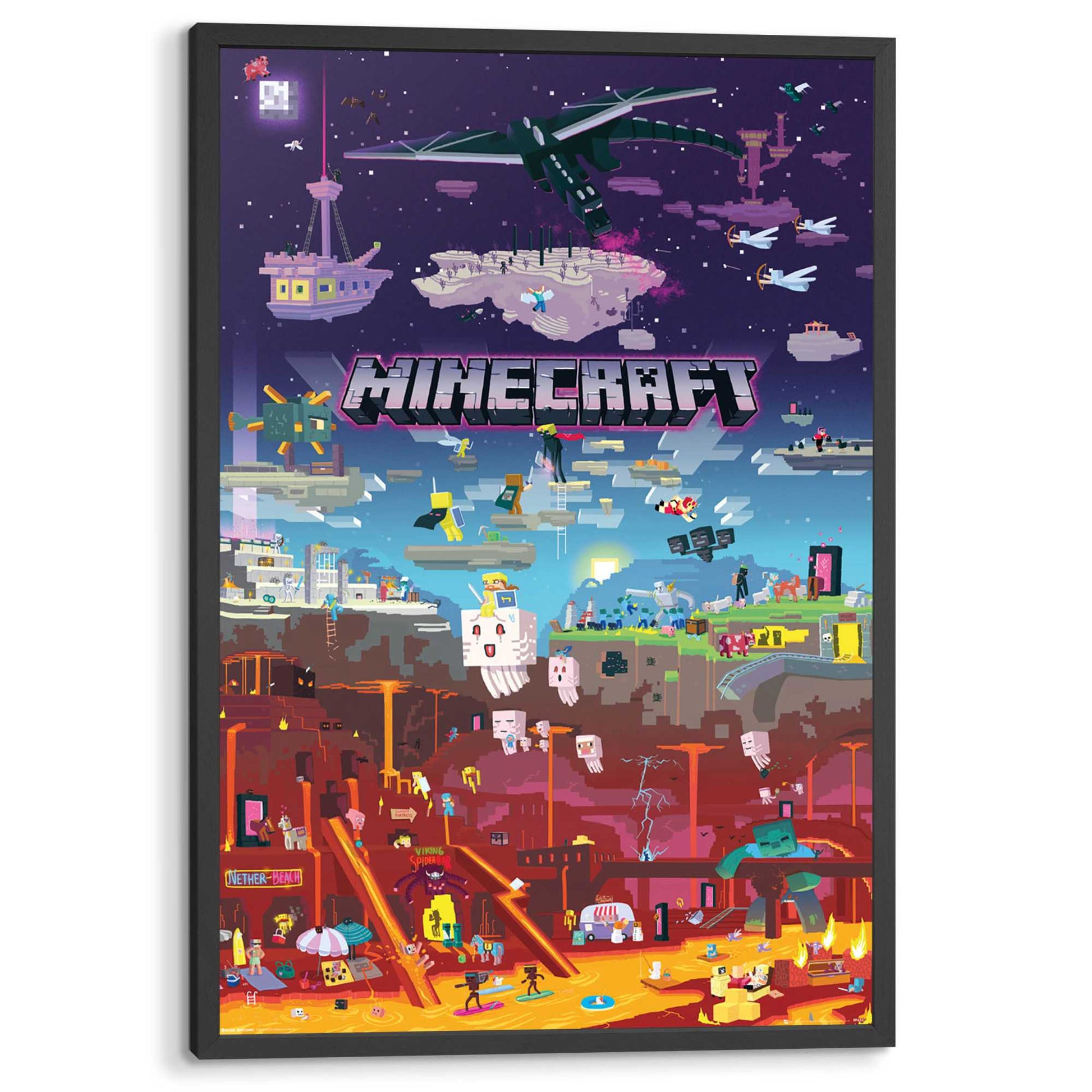Framed poster Minecraft - world beyond 94x63