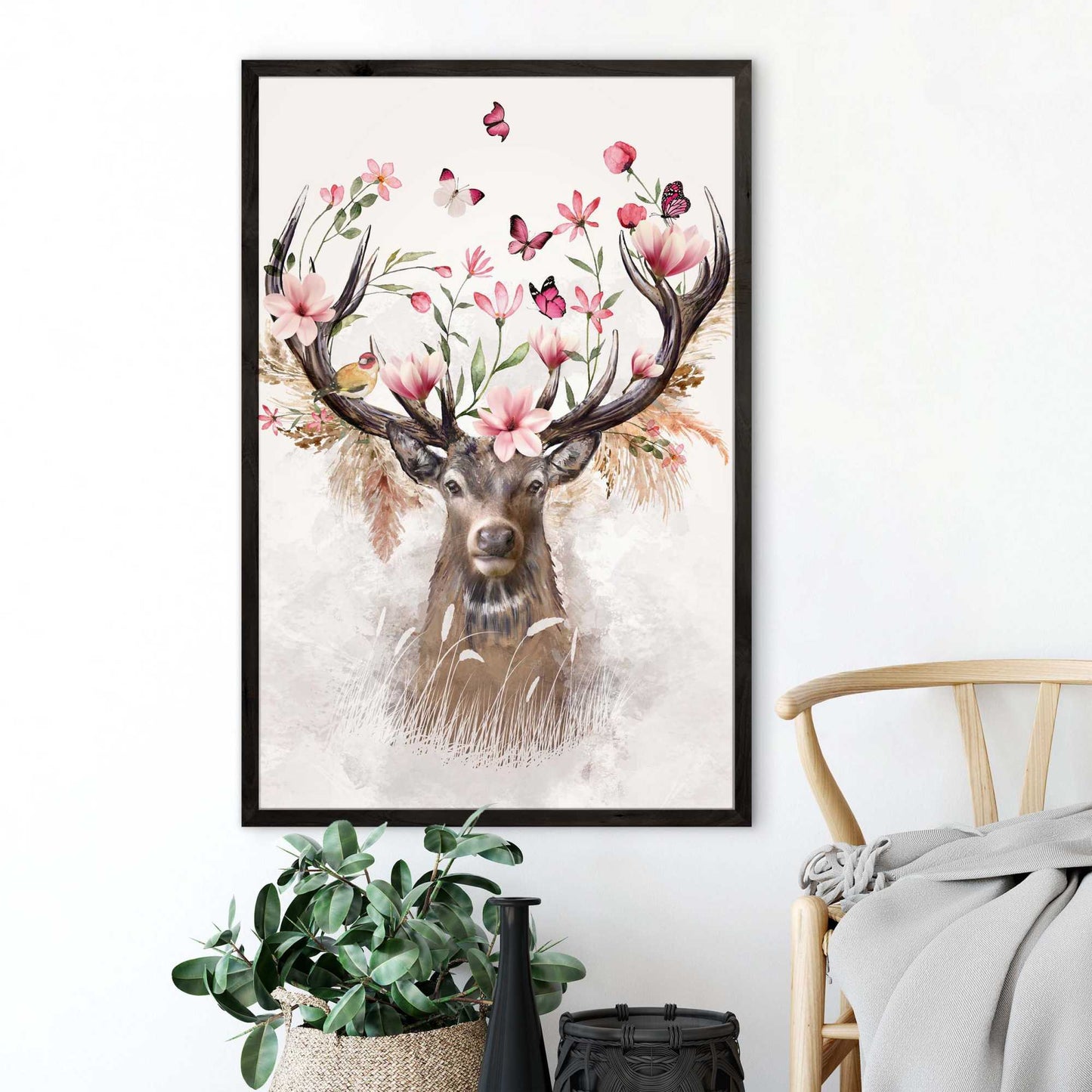 Framed poster Soft Deer 94x63