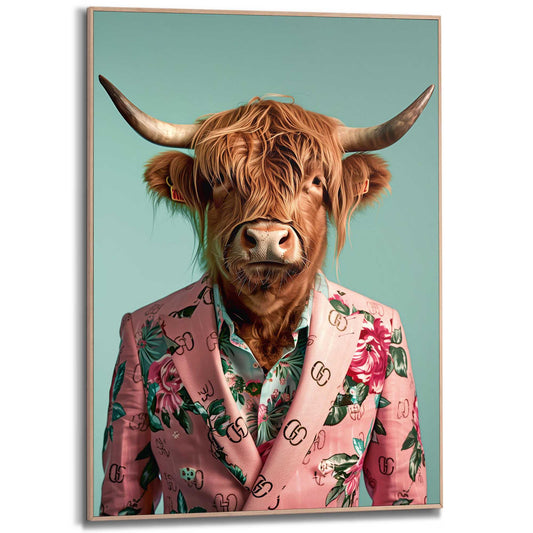 Framed in Wood Highlander Pink Jacket 70x50