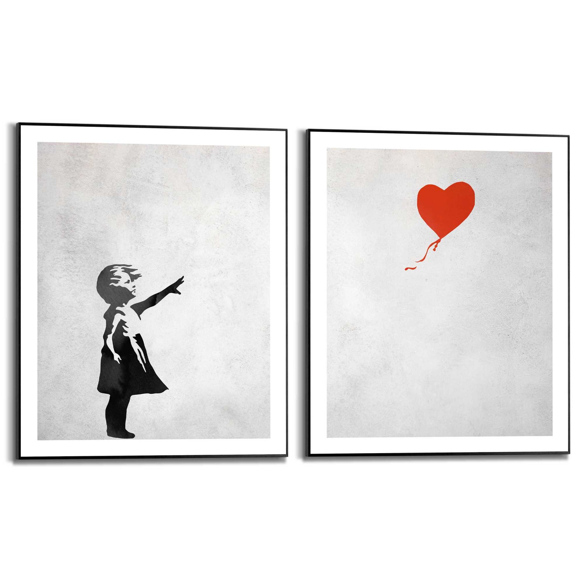 Framed in Black Balloon Girl Set 50x40