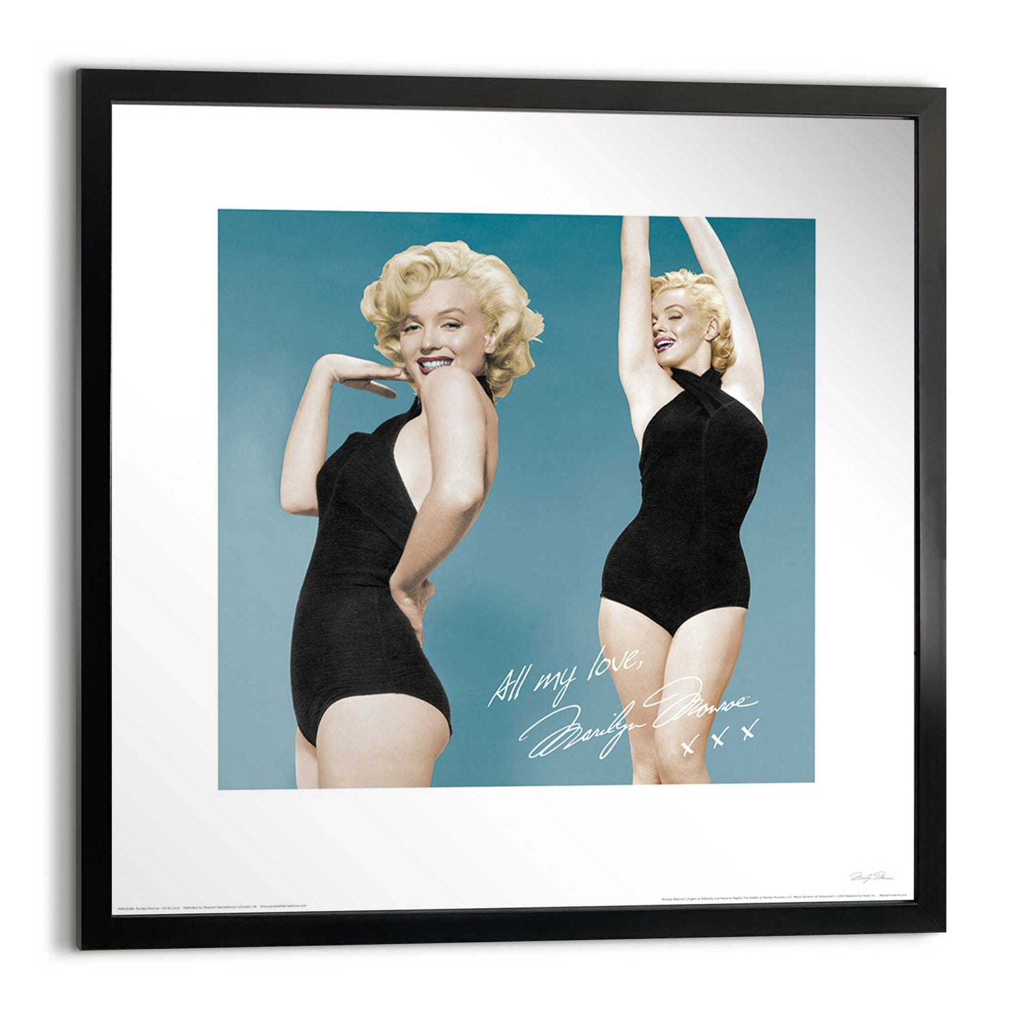 Iconic print in Frame Marilyn Monroe - all my love 40x40