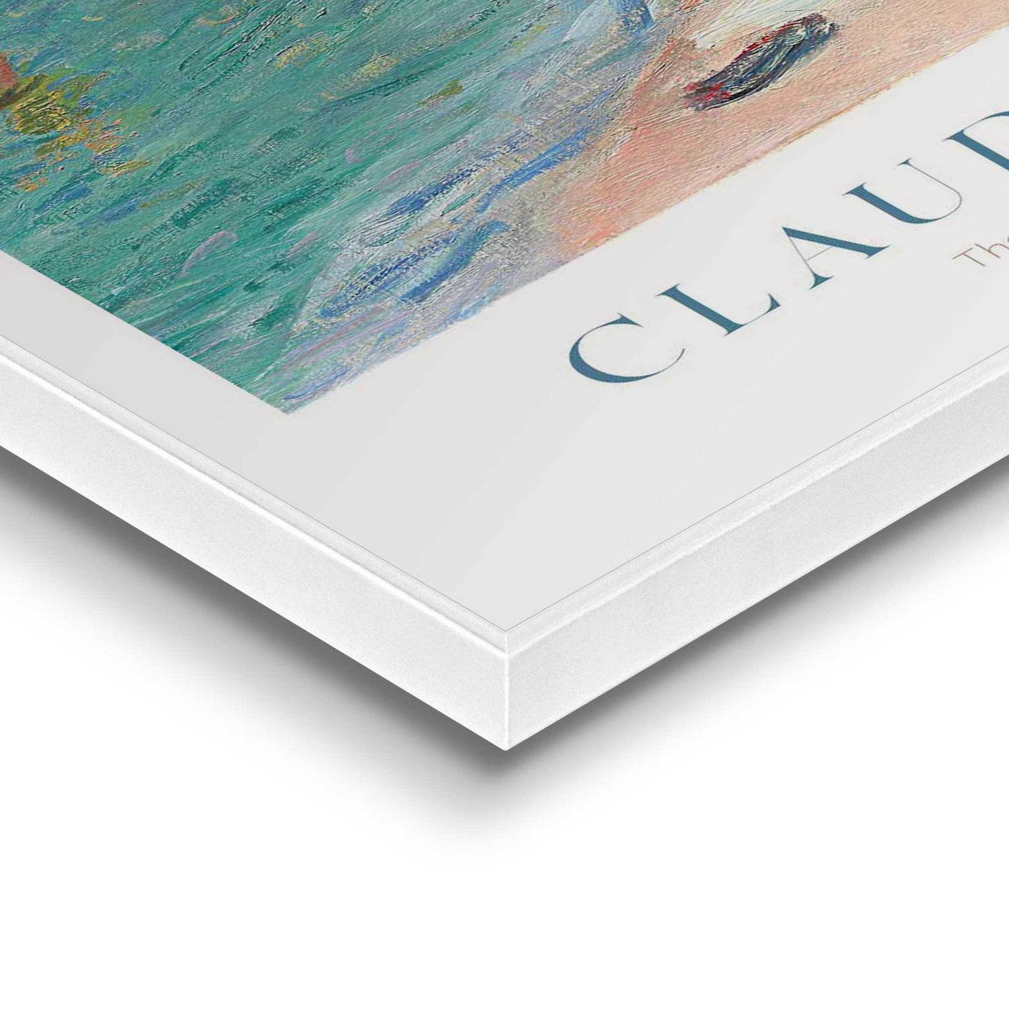Framed in White Claude Monet - Etretat beach 70x50