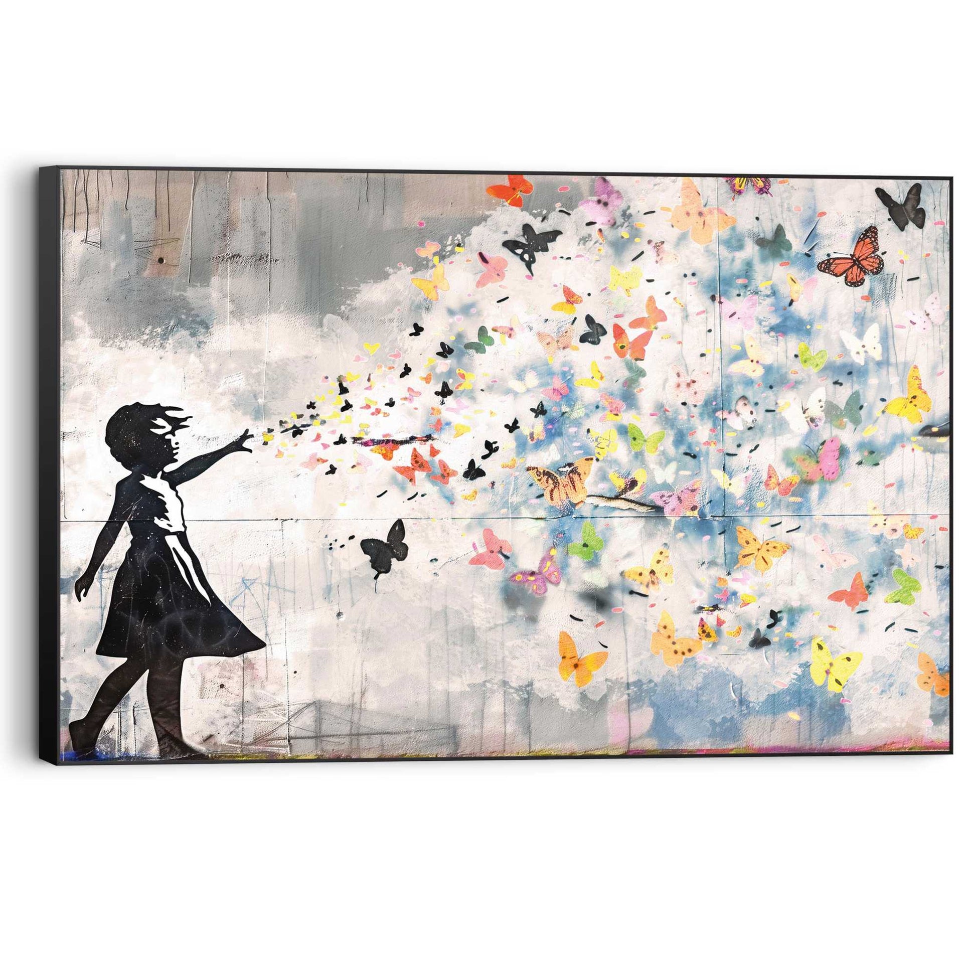 Framed Picture Balloon Girl Bright 60x90