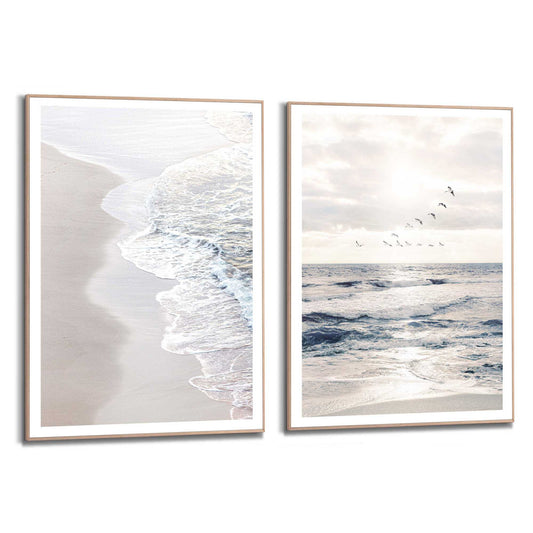 Framed in Wood Beach Set 70x50