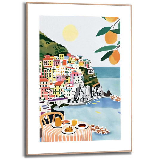 Framed in Wood Amalfi Coast 70x50