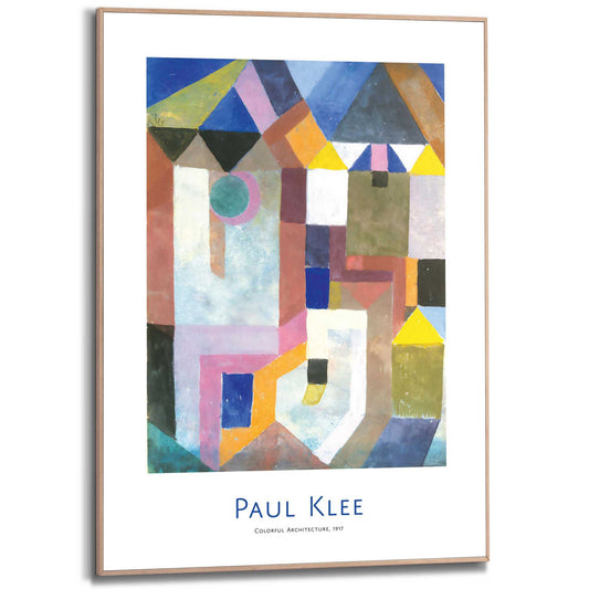 Framed in Wood Paul Klee - Colorful architecture 70x50