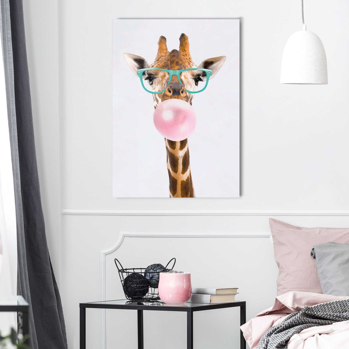 Canvas Bubble Gum Giraffe