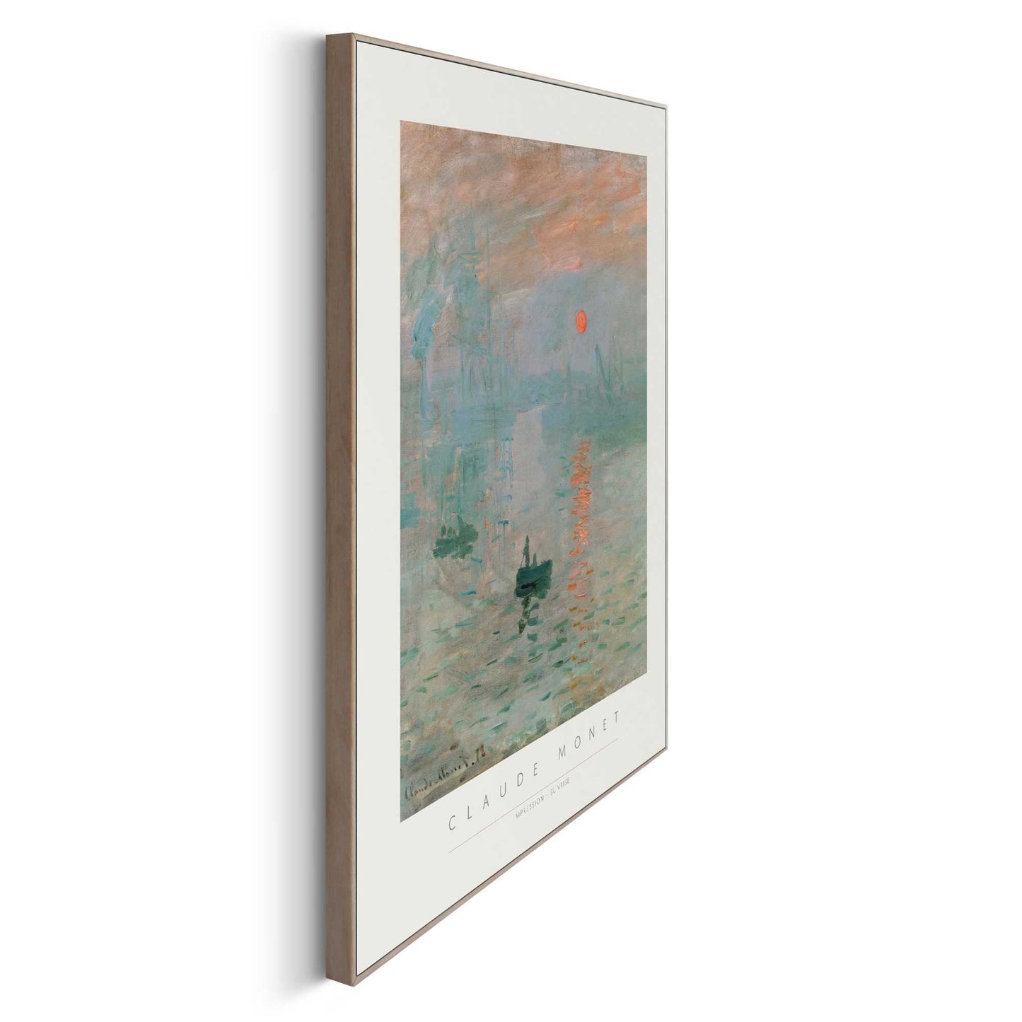 Framed in Wood Claude Monet - impression sunrise